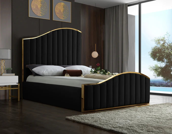 Cushy Modern Velvet Upholstered Bed