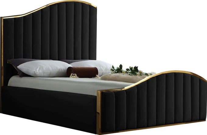 Cushy Modern Velvet Upholstered Bed