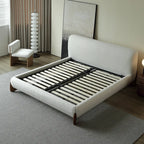 Pearl Modern White Boucle Platform Bed