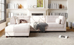 Ritzy Minimalist Upholstered Modular L-Shaped Sofa Couch with Ottoman