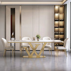 Pedestal Metal Luxury Modern Dining Set Part Pay