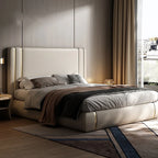 Classic Luxury Upholstered Bed In Off White
