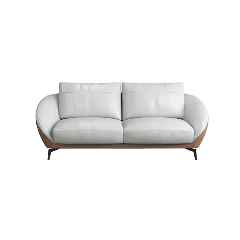 Versace Luxury Leath-Aire Upholstered Sofa in White for a Stylish Look