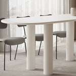 Ryma Modern Oval White 8 Seater Dining Table