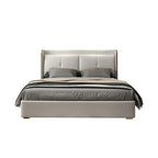 Top-Notch Luxury Off White Upholstered Leatherette Bed With Storage