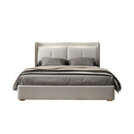Top-Notch Luxury Off White Upholstered Leatherette Bed With Storage