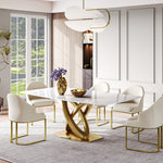 Crish Luxurious Modern Dining Set With Marble Top