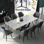 Celestial Modern Luxury 8 Seater Dining Table Rectangle With Marble Top