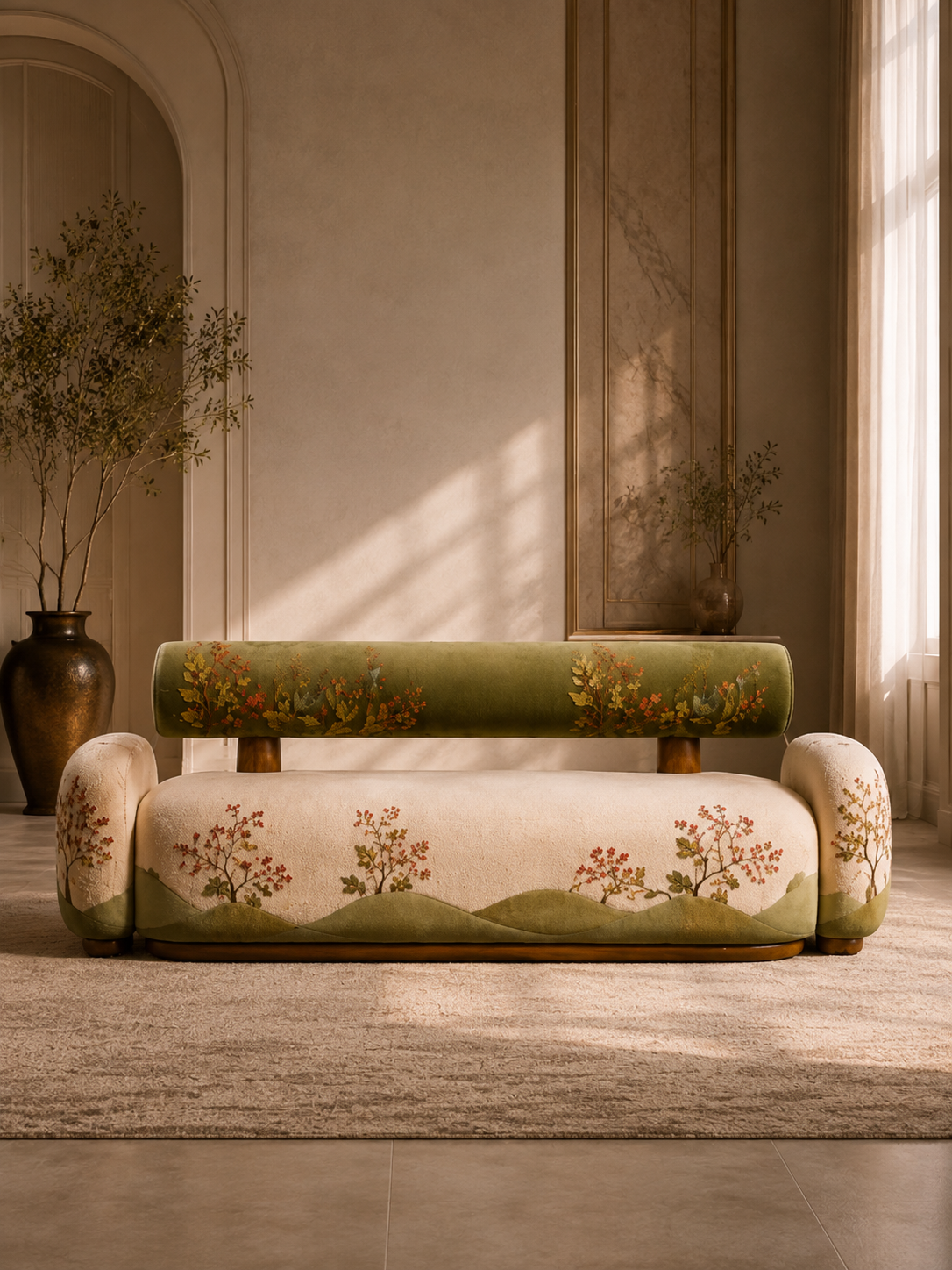 The Verdelle Sofa — Luxury Solid Teak Wood 3 Seater Sofa