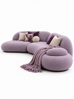 The Lilac Ivy Sofa — Luxury Curved Lavender  Sectional Sofa
