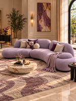 The Lilac Ivy Sofa — Luxury Curved Lavender  Sectional Sofa
