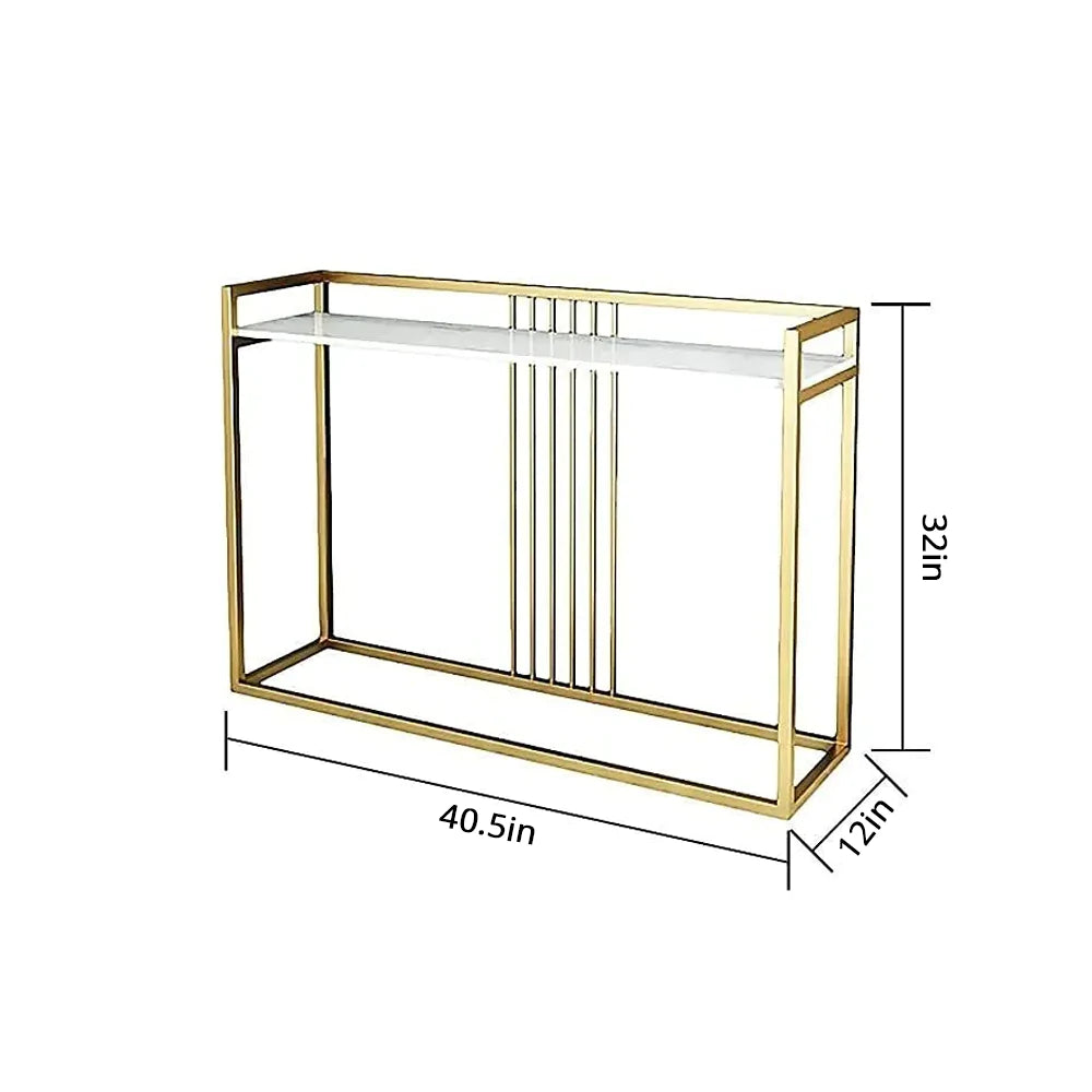 Mastery Modern And Minimalist Console Table In Sleek Golden Rods Design