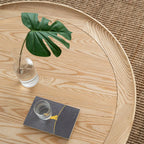 Lime Boho Round Wood Center Table