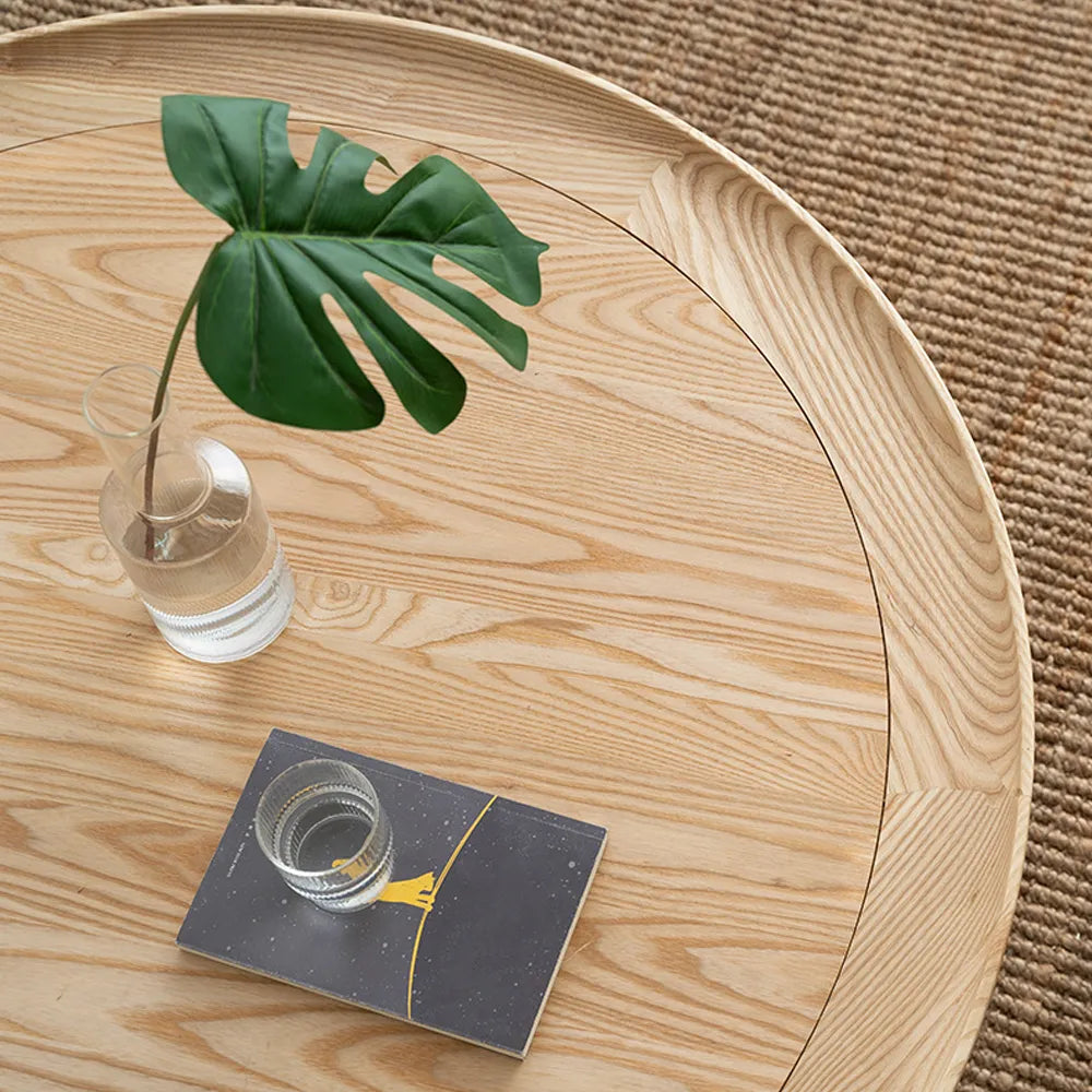 Lime Boho Round Wood Center Table