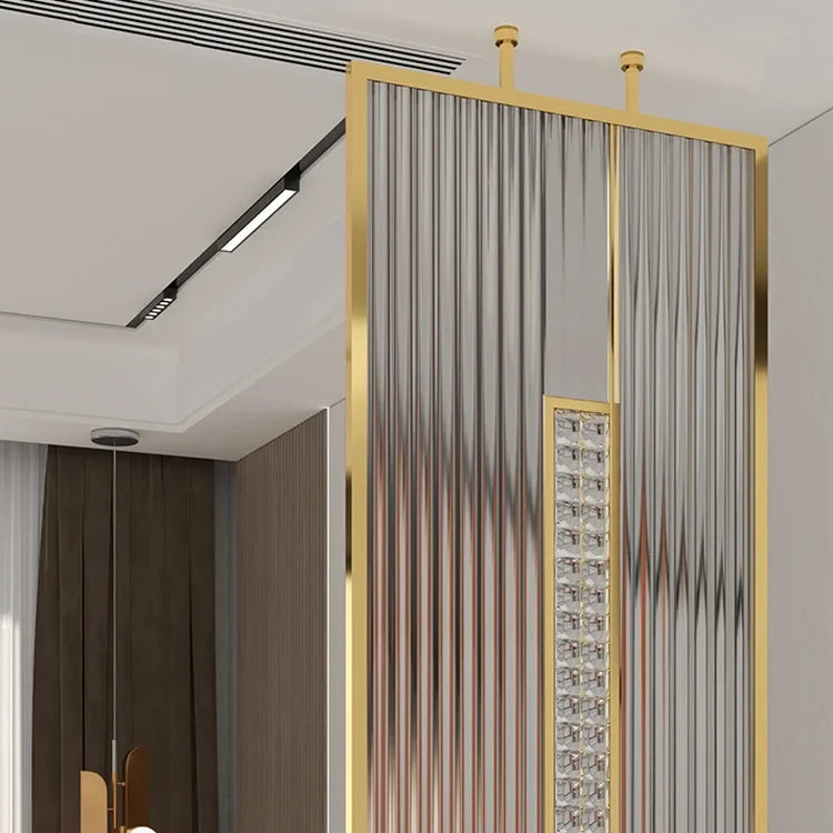 Trama Modern Fluted Glass Metal Partition