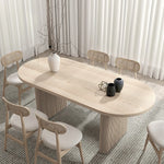Japandi Oval 8 Seater Dining Table With Chairs