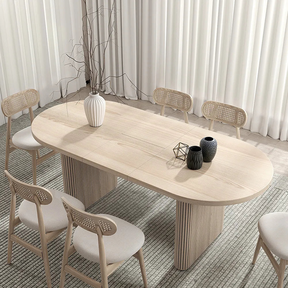 Japandi Oval 8 Seater Dining Table With Chairs