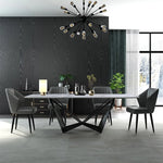 Celestial Modern Luxury 8 Seater Dining Table Rectangle With Marble Top