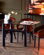 Buggati Modern Minimalist Glass Top Dining Set
