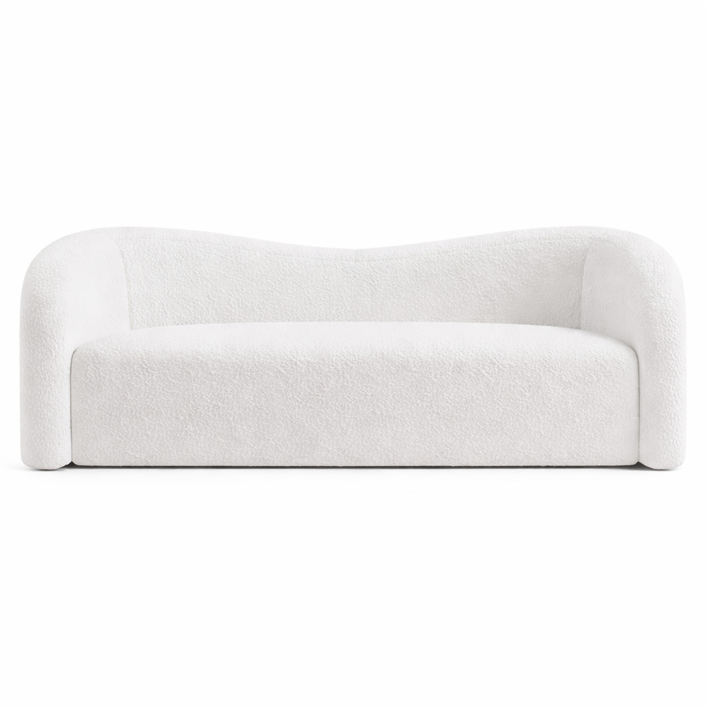 Aurora Plush White Boucle Luxury 3 Seater Sofa