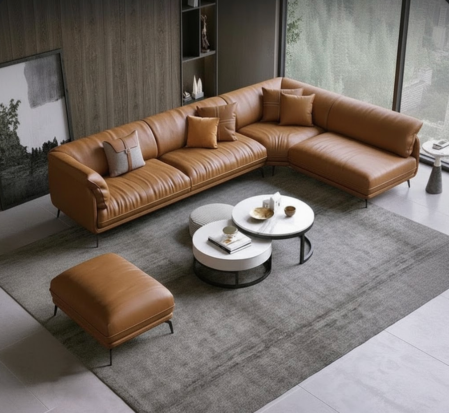 Macaca Modern 6 Seater Luxury Corner Sleek Sofa