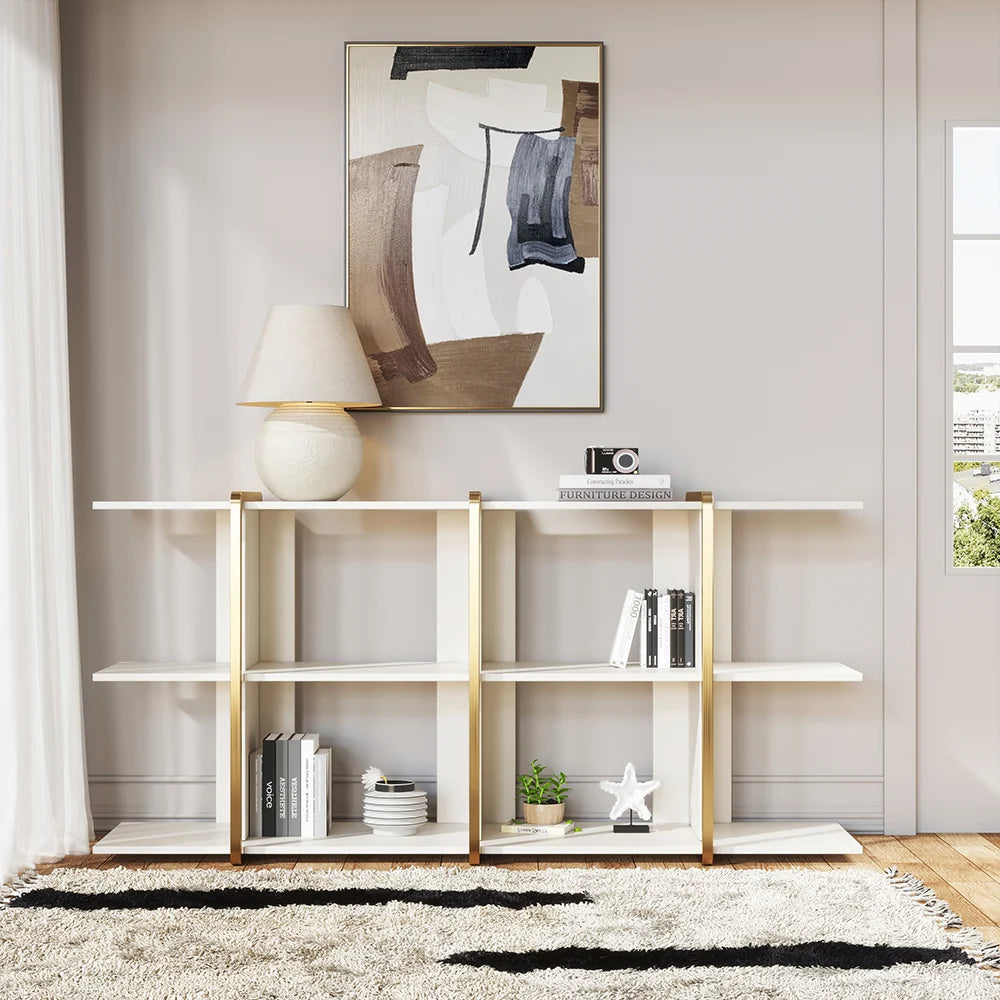 Alankar Modern Long Metal Bookshelf