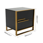 Sam Modern Luxury Black & Gold Bed Side Table