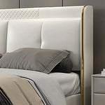 Top-Notch Luxury Off White Upholstered Leatherette Bed With Storage