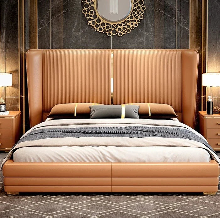Sparse Modern Luxury Upholstered Bed In Suede