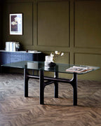 Buggati Modern Minimalist Glass Top Dining Set