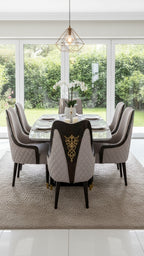 Aakar Modern Metal Round 4 Seater Dining Set