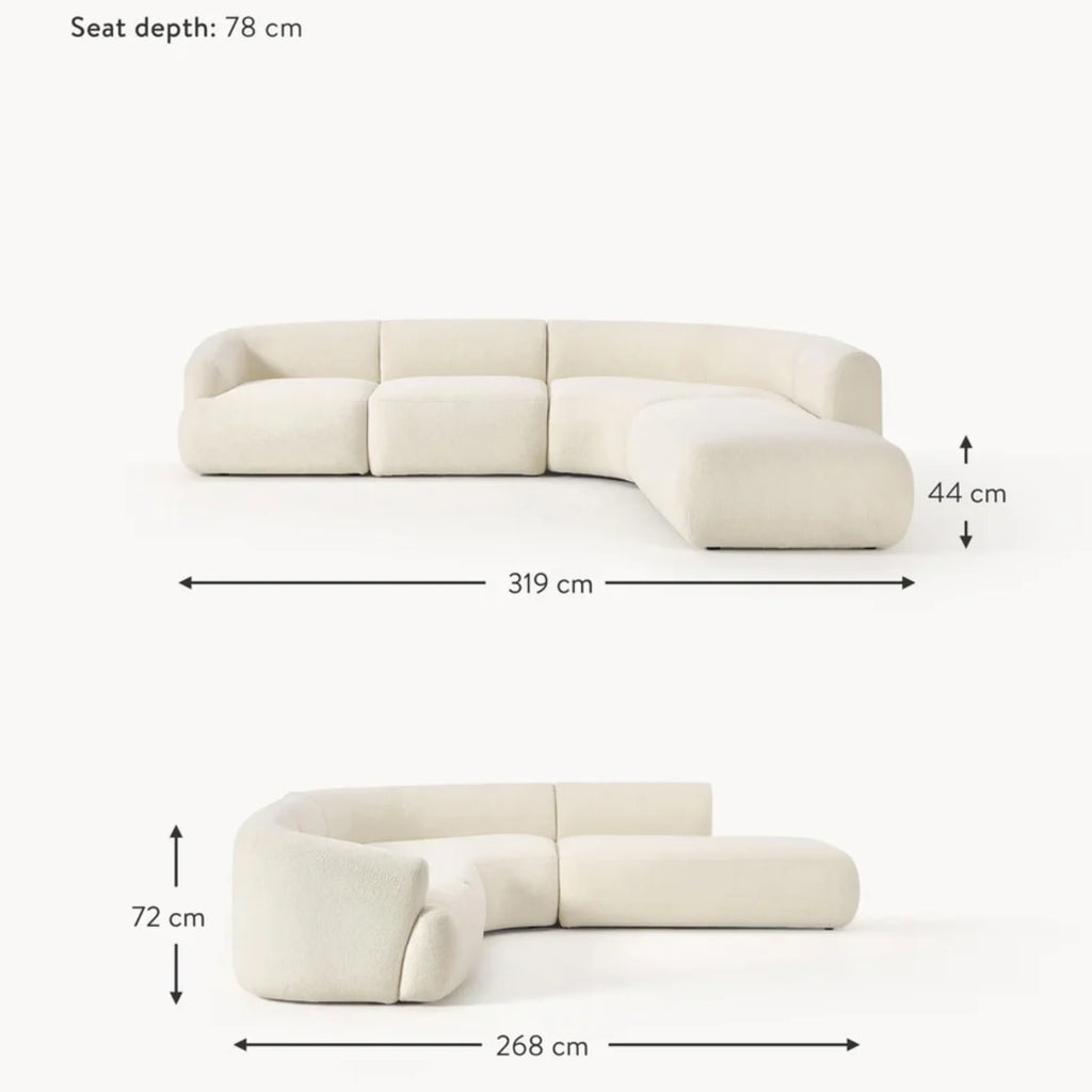 Wheaty Modern Luxury Boucle Sectional Sofa