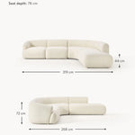 Wheaty Modern Luxury Boucle Sectional Sofa