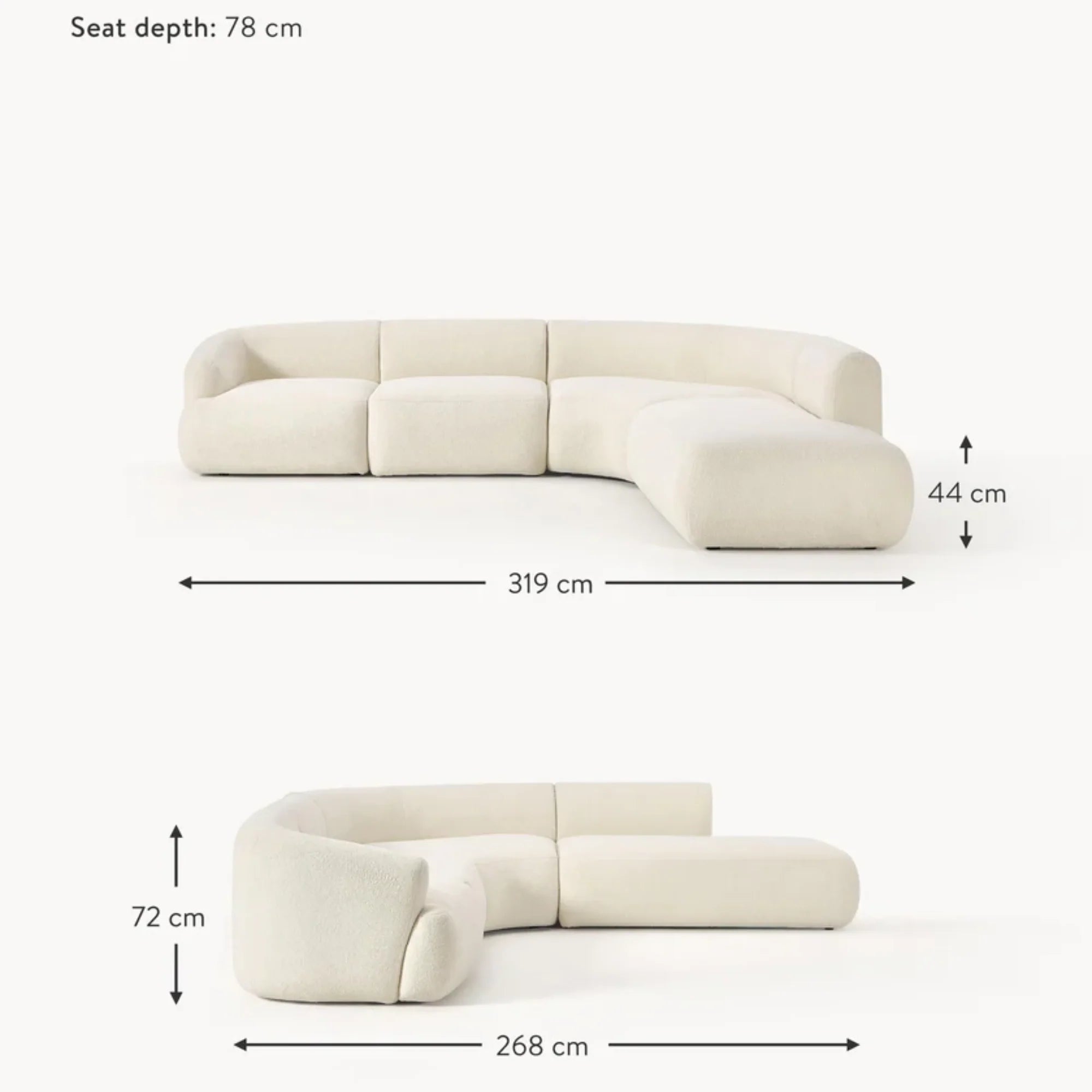 Wheaty Modern Luxury Boucle Sectional Sofa