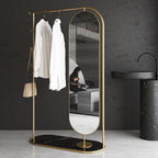 Cuba Clothes hanger with Floor mirror and marble base