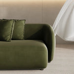 Greenia Modern 4 Seater - Curved Shaped Velvet Upholstered Sofa With Table