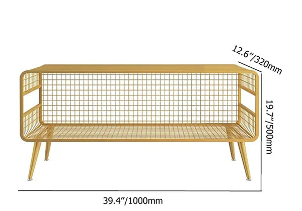 Mesha Modern Metal Mesh Bookshelf In Gold
