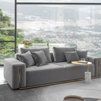 Colossal Modern Gray Cotton & Linen Upholstered Sofa