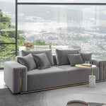 Colossal Modern Gray Cotton & Linen Upholstered Sofa