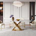 Crish Luxurious Modern Dining Set With Marble Top