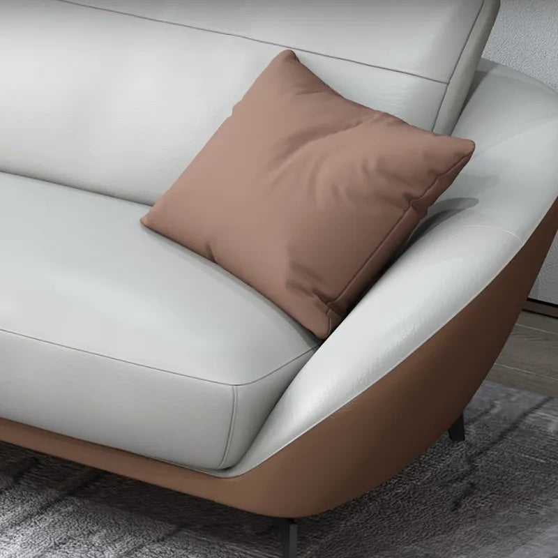 Versace Luxury Leath-Aire Upholstered Sofa in White for a Stylish Look