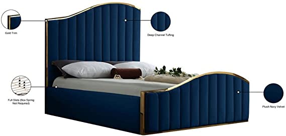 Cushy Modern Velvet Upholstered Bed