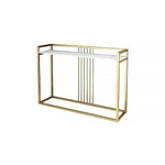 Mastery Modern And Minimalist Console Table In Sleek Golden Rods Design