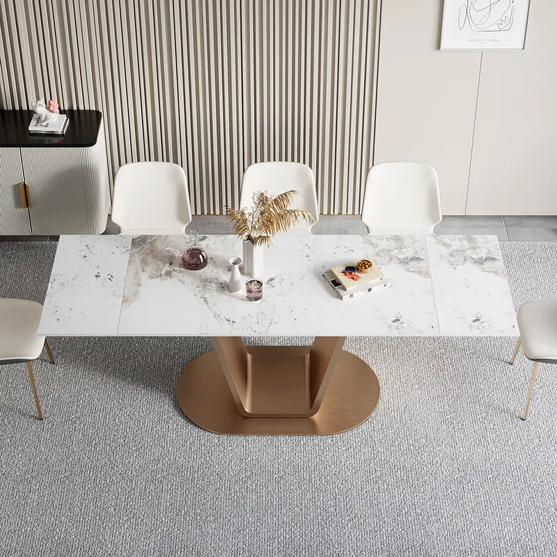 Jace Modern 8 Seater Dining Table With Marble Top