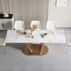Jace Modern 8 Seater Dining Table With Marble Top