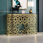 Virtue Modern And Luxurious Console Table Featuring Marble Top And Stainless Steel Base