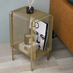 Loen Modern Rectangular Gold Magazine Rack with Open Storage