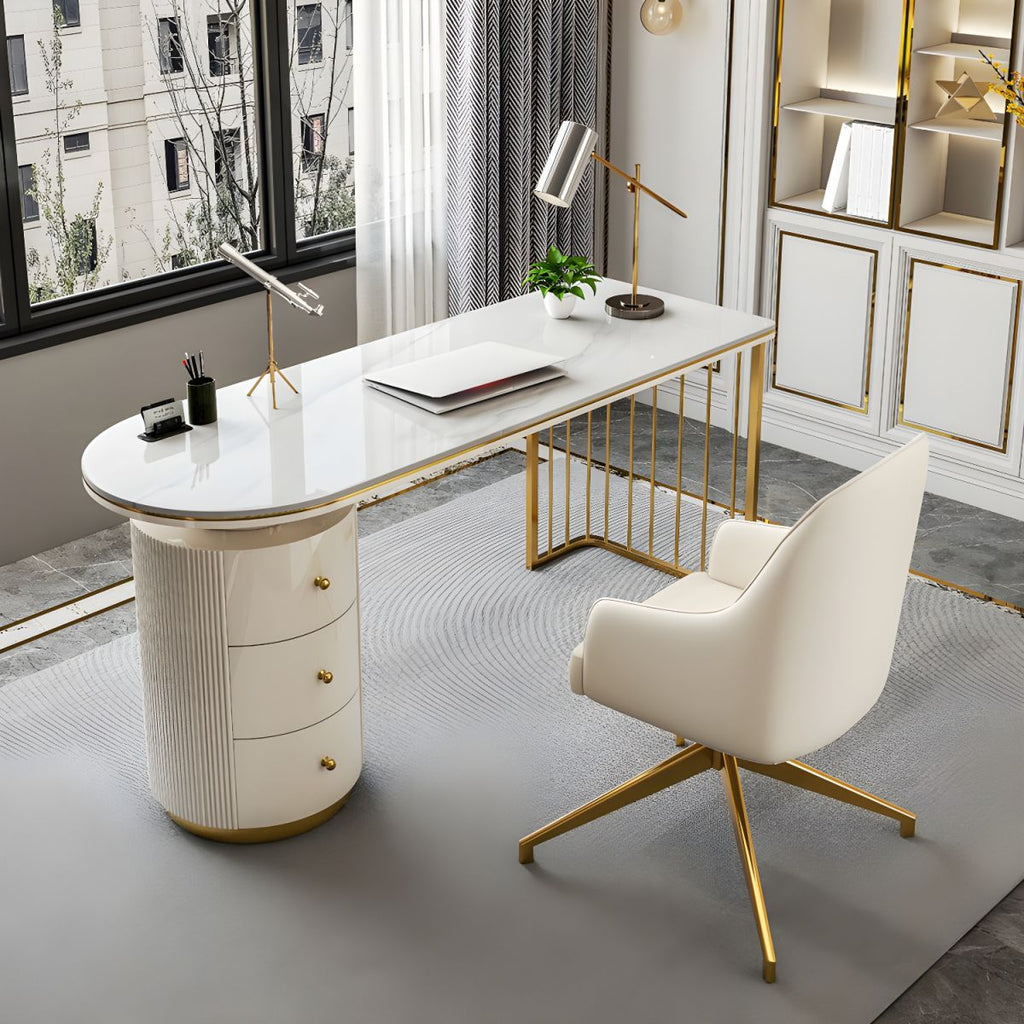Koski Modern Luxury Study Table With Drawers