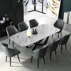 Celestial Modern Luxury 8 Seater Dining Table Rectangle With Marble Top