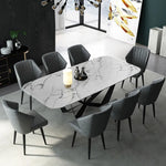 Celestial Modern Luxury 8 Seater Dining Table Rectangle With Marble Top